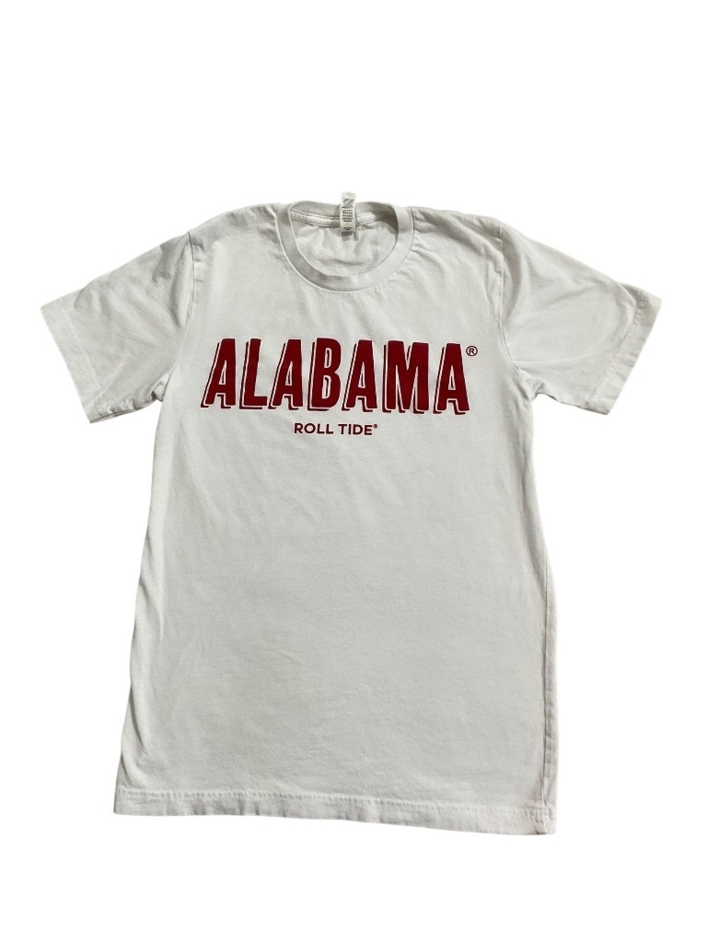 Alabama Roll Tide T Shirt White Red Graphic Tee Women Small NCAA College sports